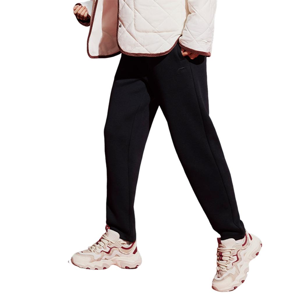 Li Ning Daily Prosperity Series CNY Birth Year Casual Universal со средней талией трикотажные спортивные брюки женские брюки черные AKLV104-1