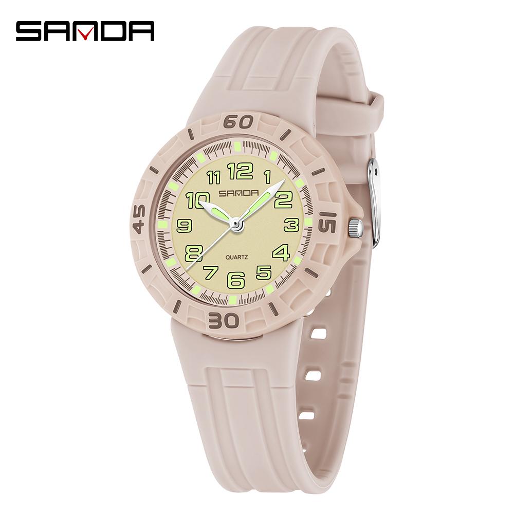 Sanda 6386 sport waterproof men's watch for both men and women, new quartz minimalist watch for students, silicone strap