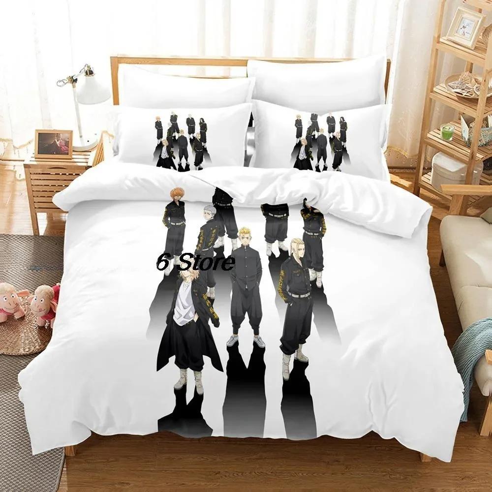 Comfortable Anime Print Bedding Set With Duvet Cover And Pillowcases Single Twin Full Q-Queens King Sizes For All Ages