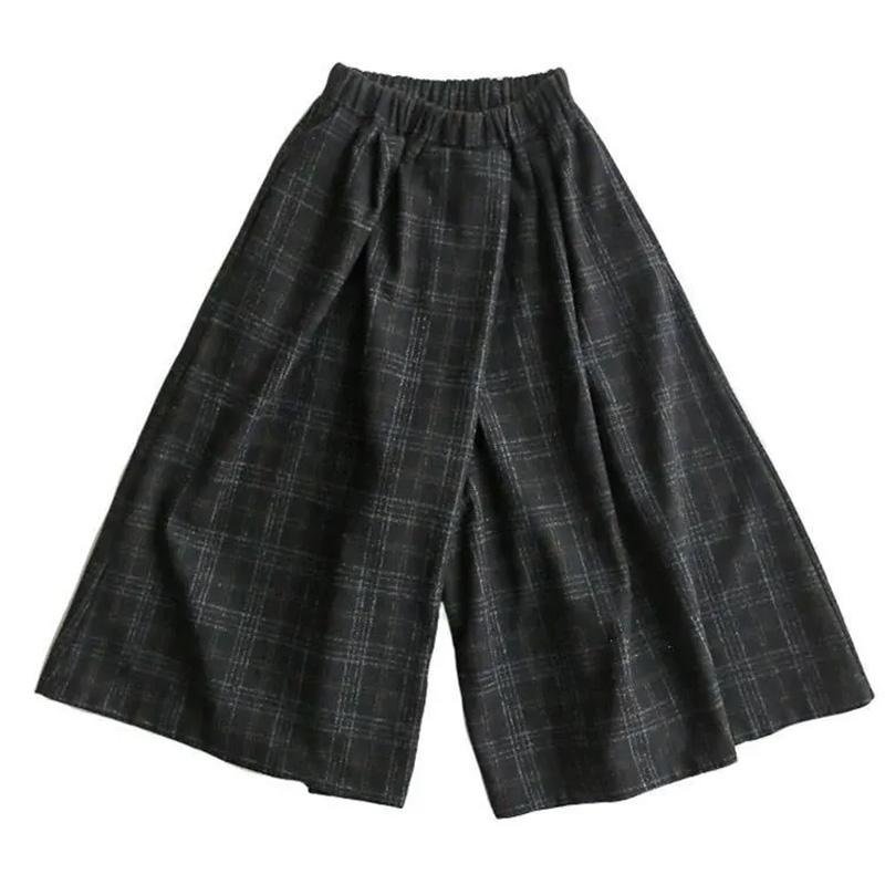 Брюки для женщин Длинные брюки Большого размера Утепленные Эластичные Универсальные Повседневные Широкие брюки Широкие брюки Твидовые брюки