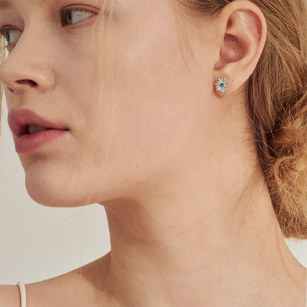 [925 Silver Needle] Baby Blue Earrings