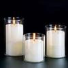 Luxshiny 3-Piece Glass Candle Holder - 6.5cm Clear Cylinder Candle Cups for Pillar Candles, Wedding Centerpieces & Home Decor (Clear)