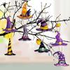 8Pcs Funny Witch Hat Hanging Paper Halloween Hanging Tag  Haunted House