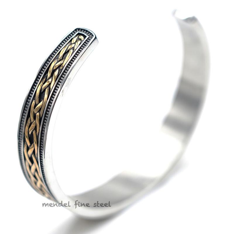 Mens Stainless Steel Viking Gold Plate Thors Hammer Cuff Bracelet For Men