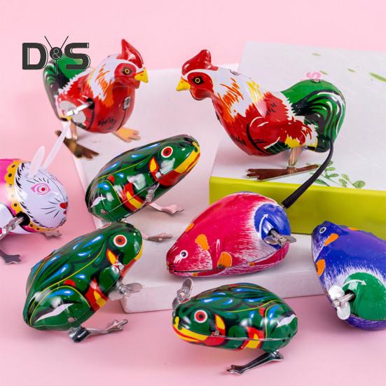 1/4 шт. заводная игрушка в виде животного ностальгическая винтажная детская взрослая заводная пружина металлическая прыгающая лягушка петух крыса кролик игрушка сувениры для вечеринки