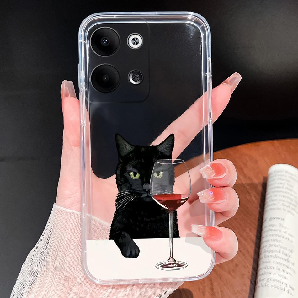 Чехол для телефона Oppo Reno 9 Pro Plus 5G Милый Мультяшный Мягкий ТПУ Прозрачный Силикон Легкая Задняя Крышка Для Oppo Reno9 Funda