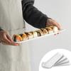 Porcelain Rectangular Dinner Platters, 13 Inch Rectangle Serving Plates for Sushi, Snacks, Cake, Meat & Appetizers, Set of 4