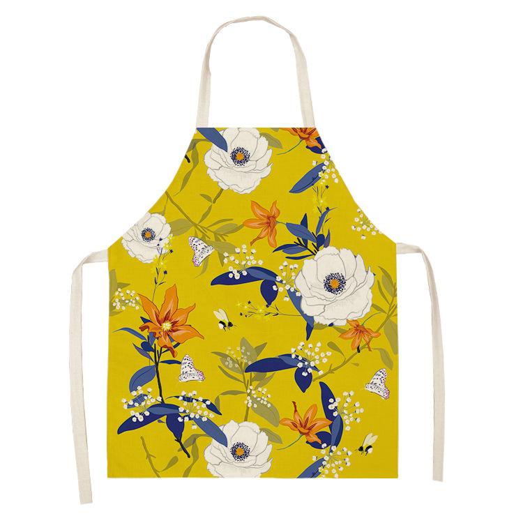 Ladies Kitchen Apron Linen Bib Home Cleaning Apron Waterproof Chef Baby Kitchen Apron