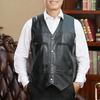 Faux Leather Waistcoat Men Motorcycle Vest Coat Warm Autumn Winter Single Breasted V-neck Sleeveless Jacket