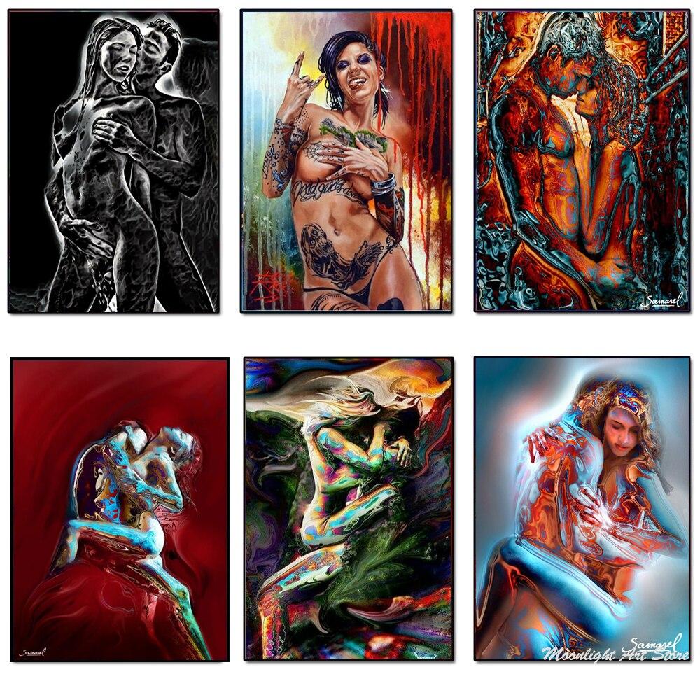 Abstract Nude Lover Sex Poster Women Man Sexy Body Diamond Painting Modern Aldult Wall Art Room Home Decor