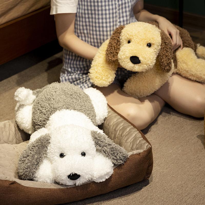 Двухцветная кудрявая собачка плюшевая игрушка милое животное плюшевая подушка украшение для гостиной подарок на день рождения плюшевая собачка для девочек диванная подушка