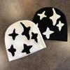 Korean Ins Style Star Knit Beanie Women Y2K Street Fashion Trendy Warm Cap