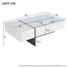 WF323711WAA) Modern white coffee table LED lighting, marble pattern, high-gloss tabletop - 105*60*35cm - irregular design, sideboard for living room
