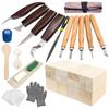 Socpuro Carving Knife Wood Chisel for Art Knife with Wooden and Irregular from Rough To Blade Seal Woodworking Storage Case Included Set, Carving,