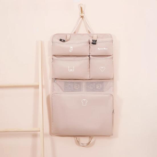Подвесная сумка-органайзер для упаковки, большая вместимость, 5 отделений, застежка-молния, машинная стирка, расширяемая сумка-органайзер