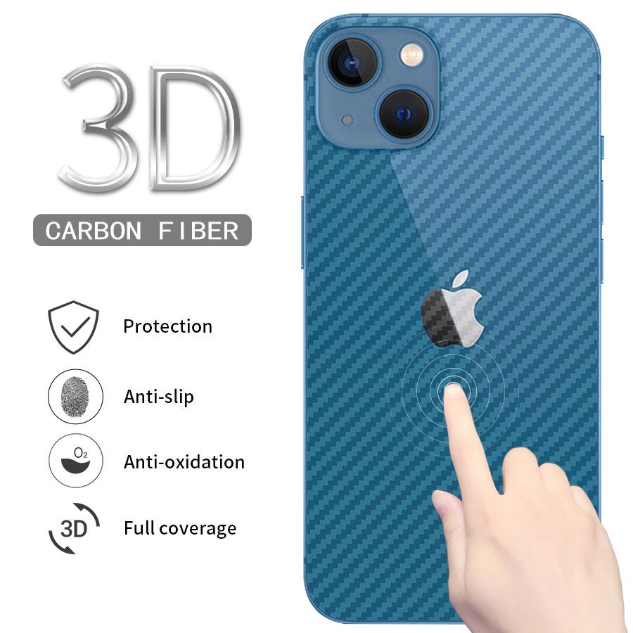 5 шт. Пленка-наклейка из углеродного волокна для заднего экрана для iPhone 11 12 13 mini 14 15 16 17 Pro Max X XR XS XS Max SE 2020 6 6s 7 8 Plus