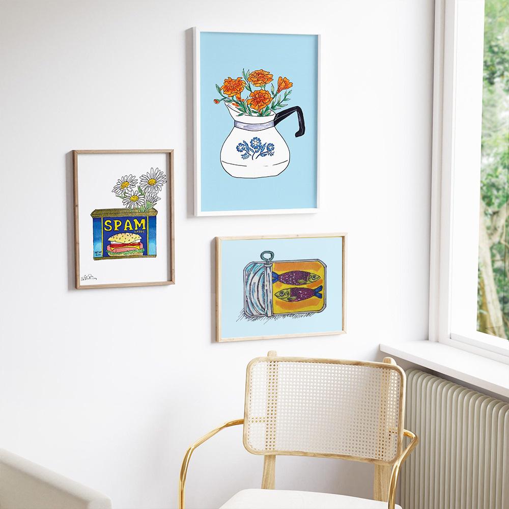 Nordic Food Flowers Coffee Cups Aperol Mac and Cheese Wall Art Canvas Painting Posters Print Pictures For Living Room Home Decor