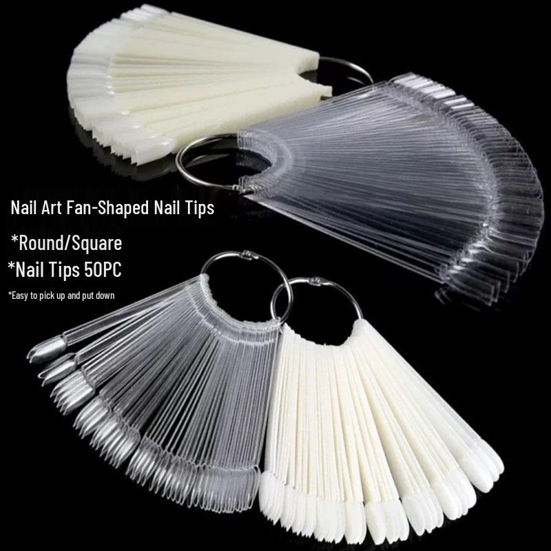 Веерная подставка для тренировки нейл-арта - Набор из 50 цветных карточек для гель-лака