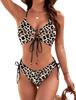 1011 European and American sexy strap split swimsuit women's bikini beach backless three-point swimsuit