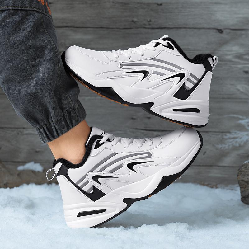 Осенне-зимняя мужская спортивная обувь большого размера плюс бархатные теплые зимние ультралегкие мужские ботинки