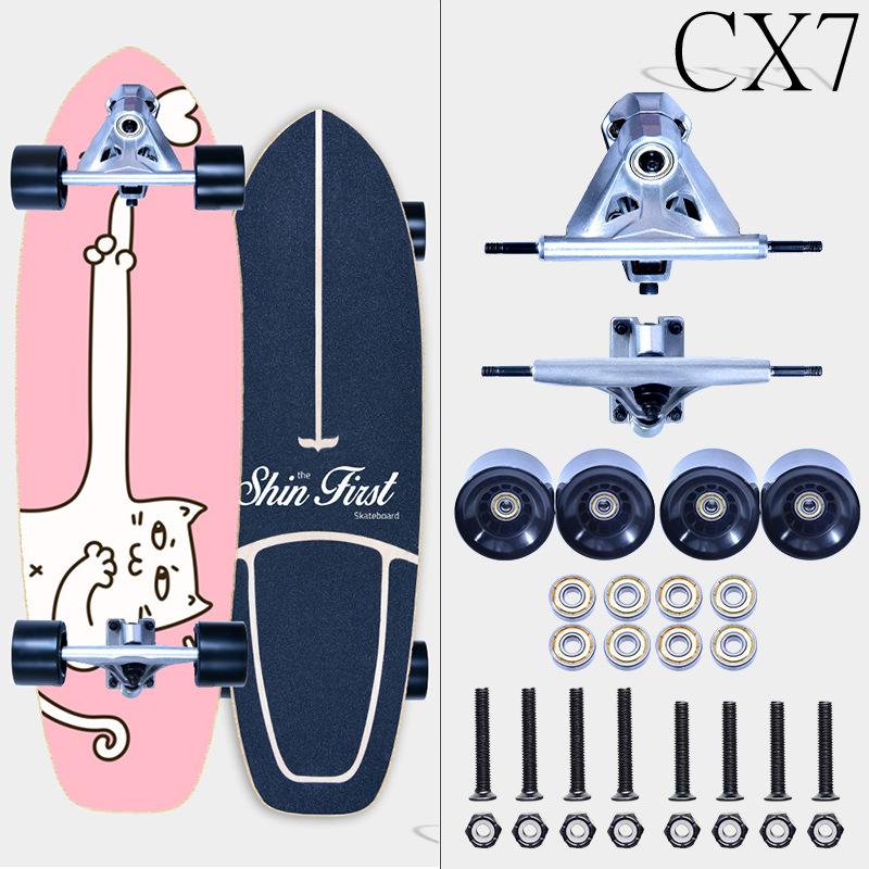 Доска для серфинга, скейтборд, лонгборд, скейтборд, мигающие колеса, скейтборд для спорта и отдыха на природе 77x22.5x12 см