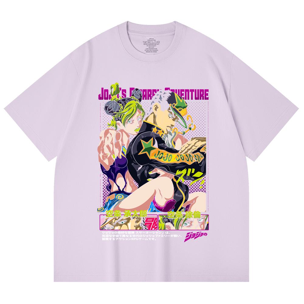 230 г/м² 100% хлопок JoJo's Bizarre Adventure V1 Jotaro Jolyne Принт Унисекс Тяжелая хлопковая футболка