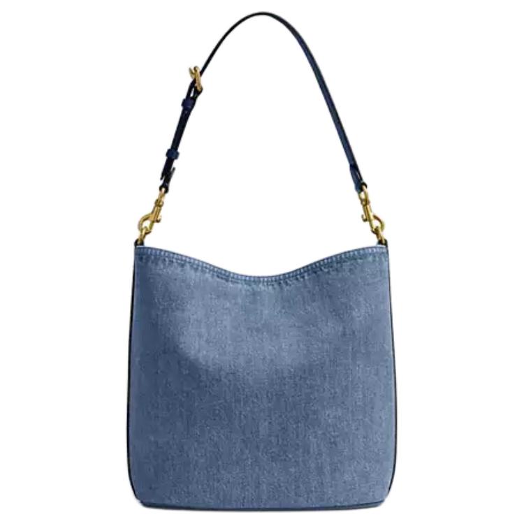 Coach Willow 27 Soft Logo Denim Bucket Bag Women bags Dark-Blue CAT44-B4RHO