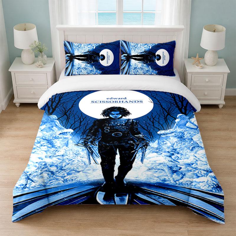 Edward Scissorhands Bedroom 3Pcs Bedding Set Soft Bed Sheet Pillowcases Home Bedding Decoration