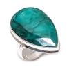 Emerald(Simulated) Gemstone Handmade 925 Sterling Silver Ring Size 8 E5s87