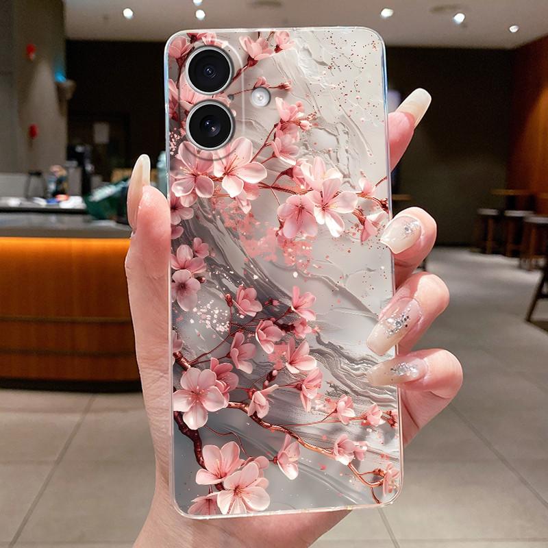 Phone Case For iPhone 17 Flower Butterfly Thin Case For iPhone 17 Pro Max Transparent Soft Silicone TPU Cover For iPhone 17 Air