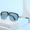  New Retro Double Bridges Square Women Sunglasses Fashion Trending Blue Gradient Shades UV400 Men Sun Glasses