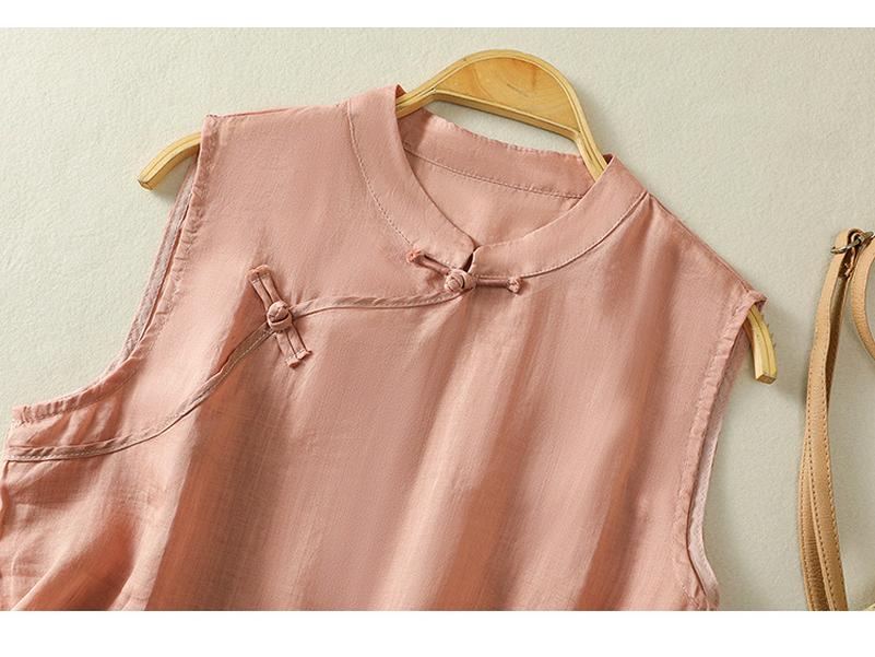 Женский летний ретро топ-жилет без рукавов на пуговицах 2025