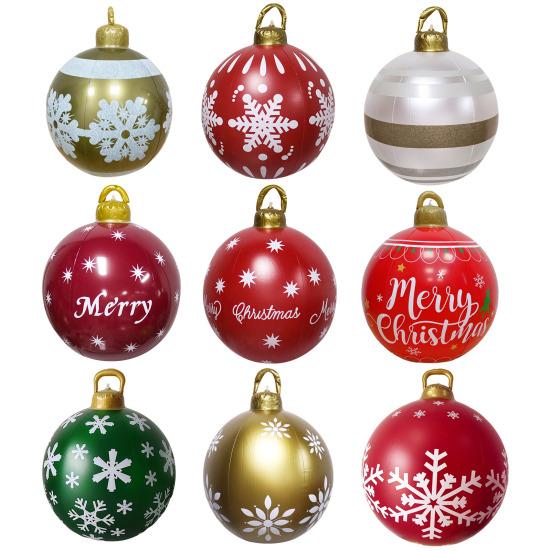 Рождественский надувной мяч Yousheng диаметром 60 см, водонепроницаемый рождественский мяч, устойчивый к разрывам, многоразовый, гигантский надувной мяч для праздничного декора двора, газона, крыльца