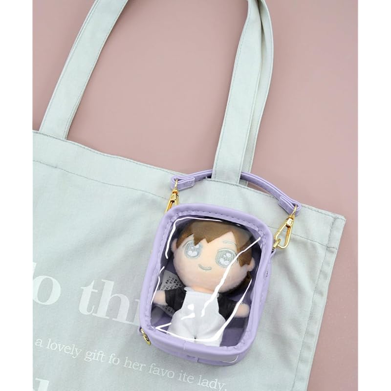 [AppelToi] зеленый мешочек мини-мешок для шитья сумка для плюшевой игрушки 2-сторонний С ремешком Вертикальная и горизонтальная прозрачная мягкая игрушка Носите ее с собой и носите с собой