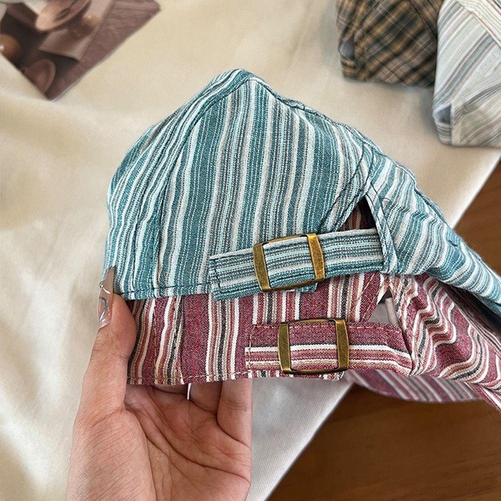 Кепки Y2k с козырьком, полосатая шляпа художника, ретро кепка газетчика, береты