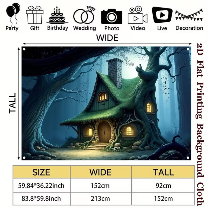 2D Magical Forest Cottage Background for Cosplay & Photography