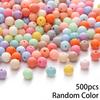 100/300/500 шт 0,8 см акриловые случайные разноцветные макаронные бусины с прямым отверстием круглые бусины для самостоятельного изготовления бусин для украшения бусин интервал между бусинами