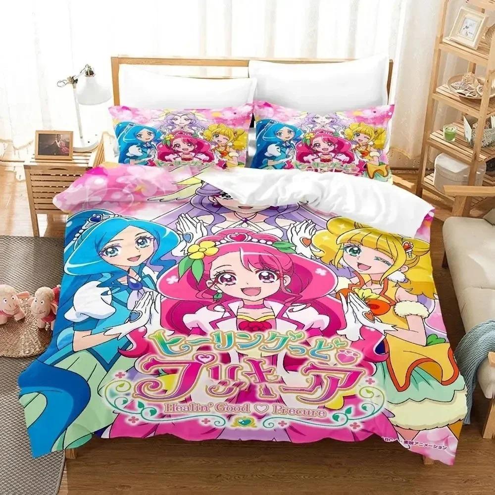 Аниме Pretty Cure Комплект постельного белья для мальчиков и девочек Twin Queen Size Пододеяльник Наволочка Кровать Дети Взрослые Мода Домашний Текстиль Текстиль