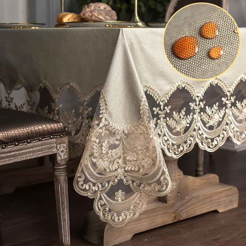 Waterproof PVC Lace Table Cloth Rectangular Square Party Dining Coffee Table Cover Oilproof Home Decoration