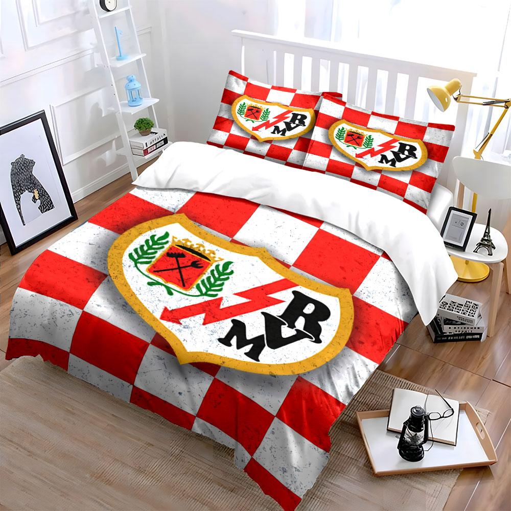 A red and white soccer club badge Bedding Duvet Cover Set Duvet Cover Pillowcases (1 * Duvet Cover 2 * Pillowcases, without duvet insert)