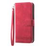 For iPhone 17 PU Leather Cases Flower Pattern Wallet Stand Phone Cover with Strap