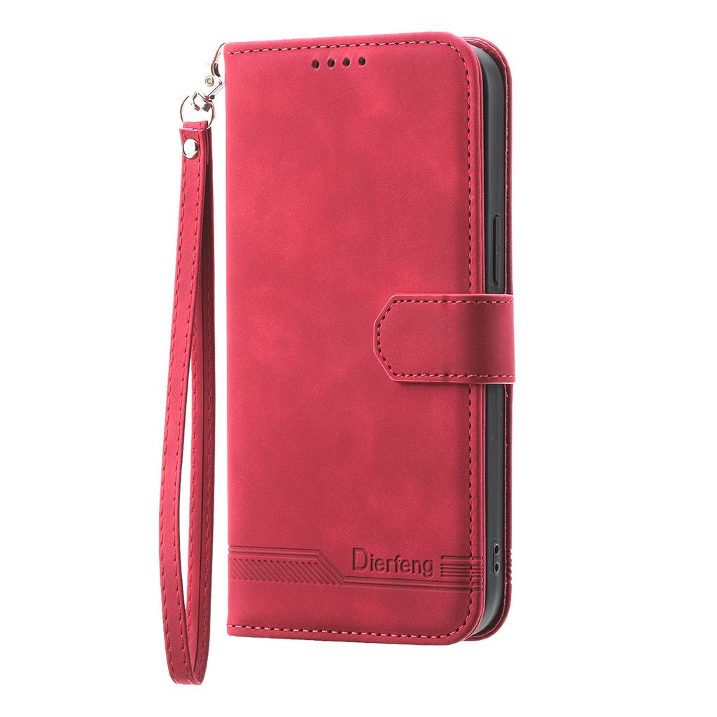 For iPhone 17 PU Leather Cases Flower Pattern Wallet Stand Phone Cover with Strap