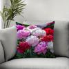 Vibrant Peony Flower Throw Pillow Cover Lush Garden Floral Print Decorative Cushion Cover For Romantic Living Room Home Decor