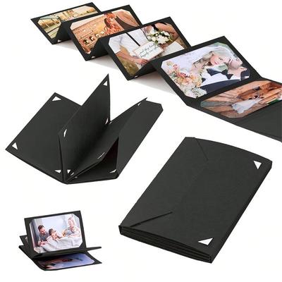 Складной гармошкой DIY Фотоальбом Липкий тип Пустые листы Крафт-бумага Макс. 5 дюймов Памятная книга Подарок Скрапбукинг Фотокарточки Книга