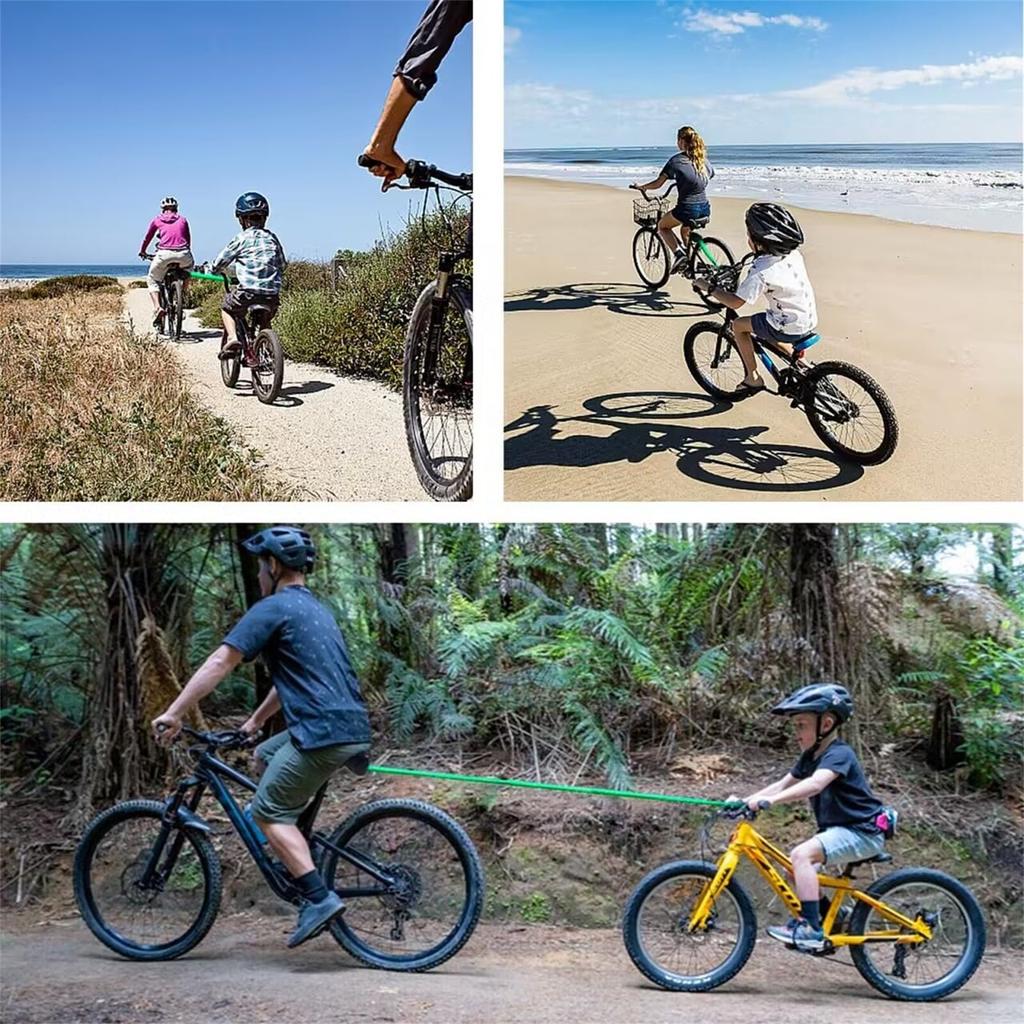Буксировочный трос для велосипеда, система буксировки троса для взрослых для длительных поездок на велосипеде, эластичный трос для езды с друзьями, совместимый с любым велосипедом