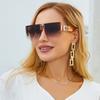 Sunglasses Women'S Uv Protection Large Frame Sunglasses Men'S Diamond Trimmed Rimless Sunglasses