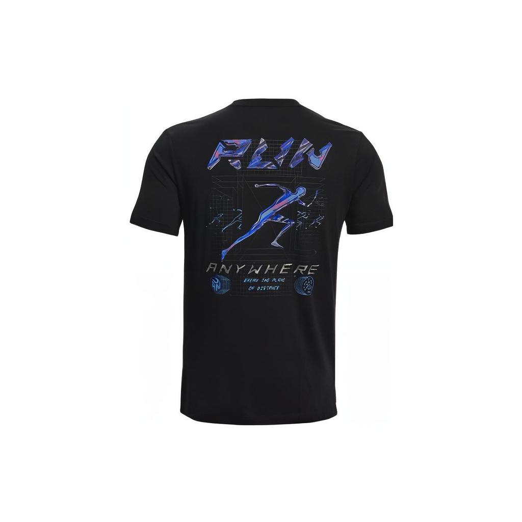 Under Armour Спортивная футболка с круглым вырезом и буквенным принтом, мужские топы, черные 1374424-001