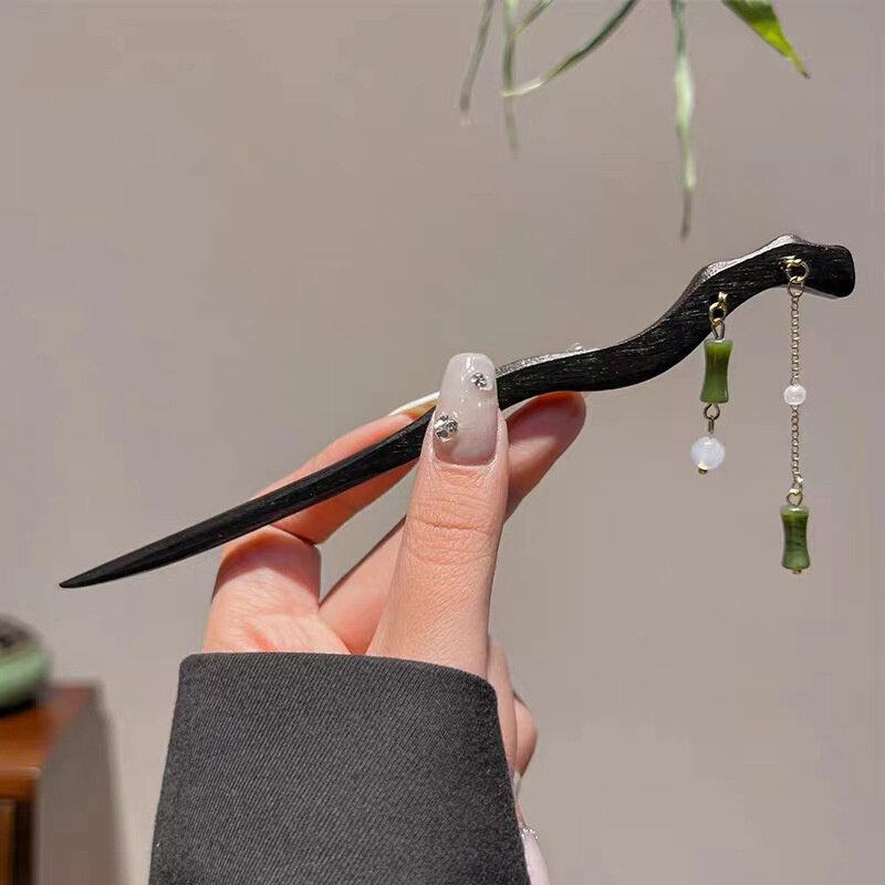 Заколки для волос в форме орхидеи, заколки для волос ручной работы, спиральные деревянные вилки для волос, ретро-китайское платье ханьфу, головной убор, головные уборы