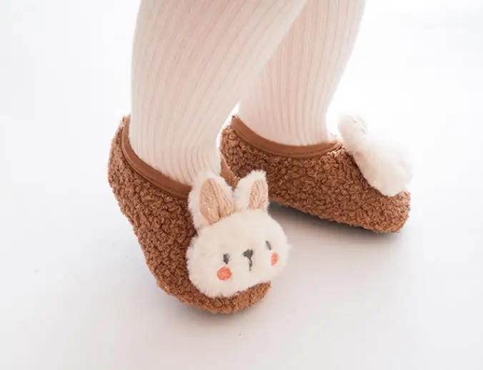 Warm Plush Baby Slippers Autumn Winter Toddler Floor Sock Shoes Boy Girl Children Soft Anti-slip Walking Shoes Indoor Kids Shoes