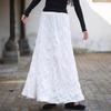 Johnature Женские винтажные юбки А-силуэта с эластичной талией, однотонные осенние мягкие женские повседневные юбки